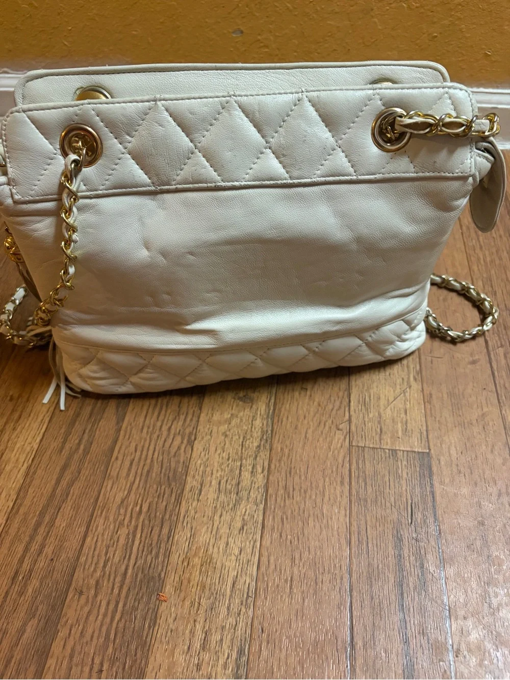 Chanel vintage  Leather Shoulder Bag with Chain Straps